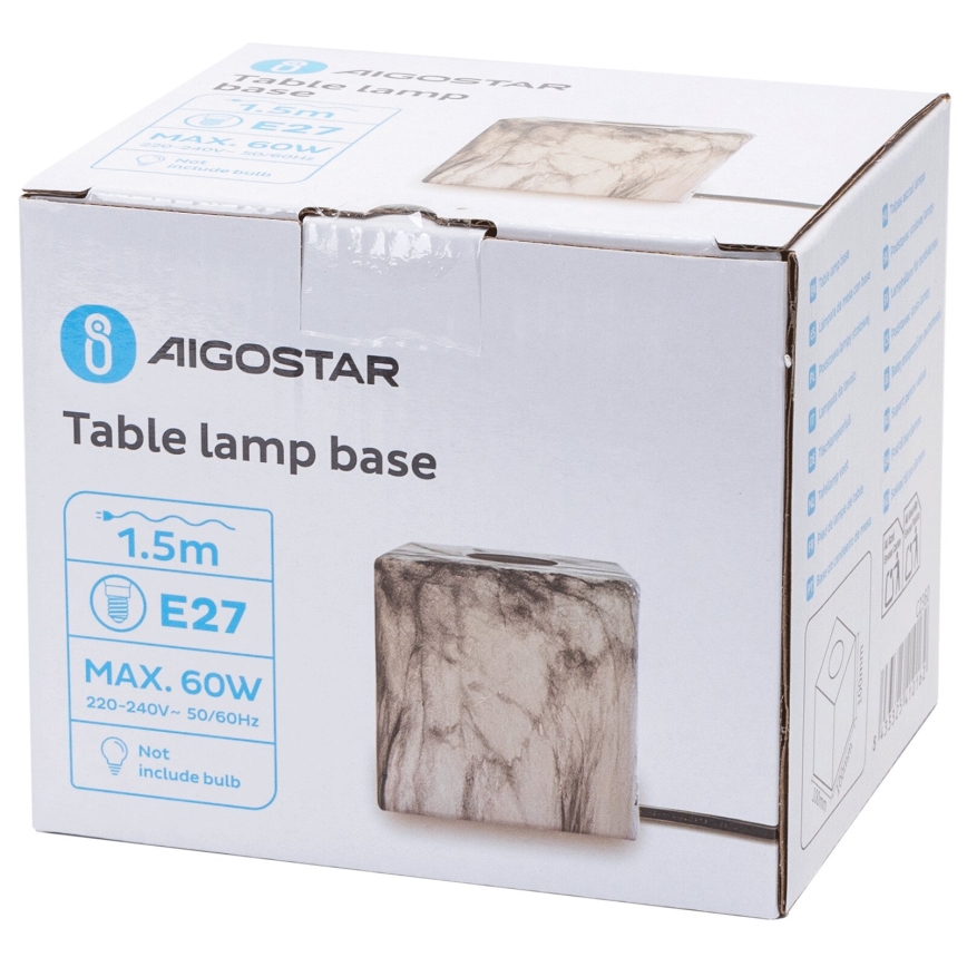 Aigostar - Table lamp 1xE27/60W/230V white/grey