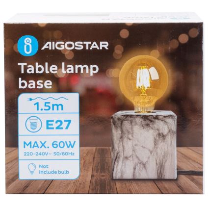 Aigostar - Table lamp 1xE27/60W/230V white/grey