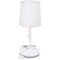 Aigostar - Table lamp with built-in power outlets and USB ports, 1x E27 / 60W / 230V, White