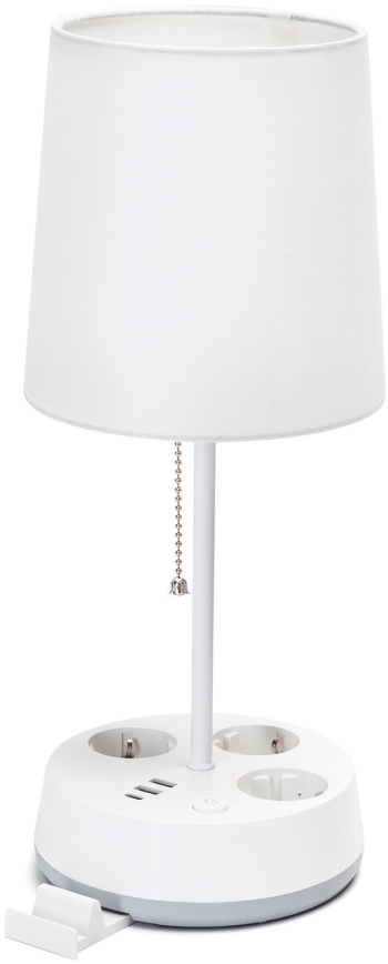 Aigostar - Table lamp with built-in power outlets and USB ports, 1x E27 / 60W / 230V, White