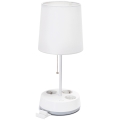 Aigostar - Table lamp with power outlets 1xE27/60W/230V white