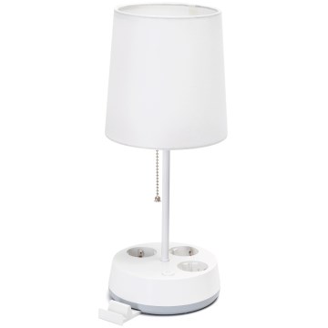 Aigostar - Table lamp with power outlets 1xE27/60W/230V white