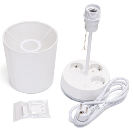 Aigostar - Table lamp with power outlets 1xE27/60W/230V white