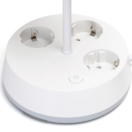 Aigostar - Table lamp with power outlets 1xE27/60W/230V white