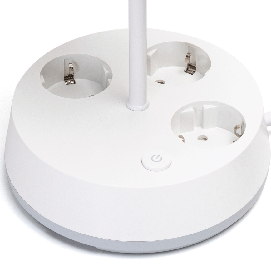 Aigostar - Table lamp with power outlets 1xE27/60W/230V white