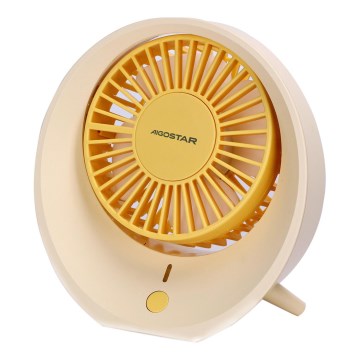 Aigostar - Table rechargeable fan 3W/5V 1200mAh USB orange