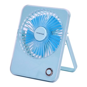 Aigostar - Table rechargeable fan 5W/5V 3600mAh USB blue