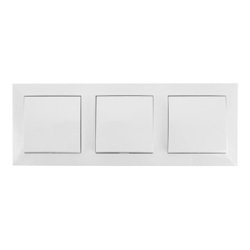 Aigostar - Three-Gang Switch with Frame No. 6, White