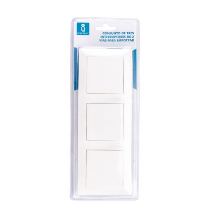 Aigostar - Three-Gang Switch with Frame No. 6, White