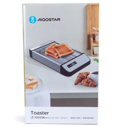 Aigostar - Toaster 840-1000W/230V matte chrome