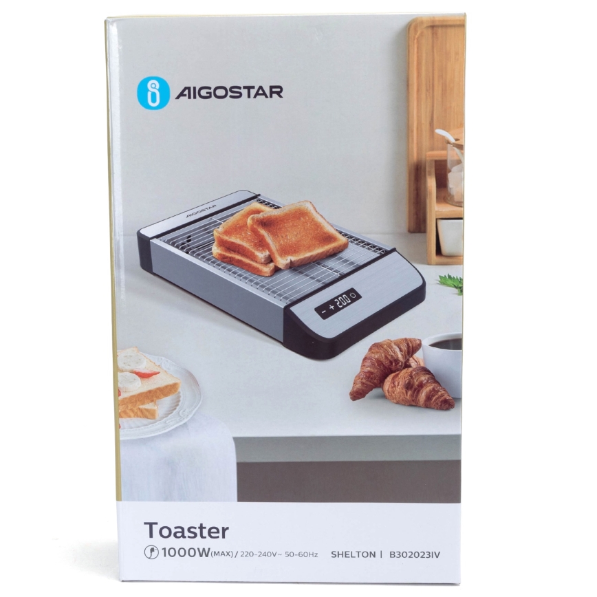 Aigostar - Toaster 840-1000W/230V matte chrome