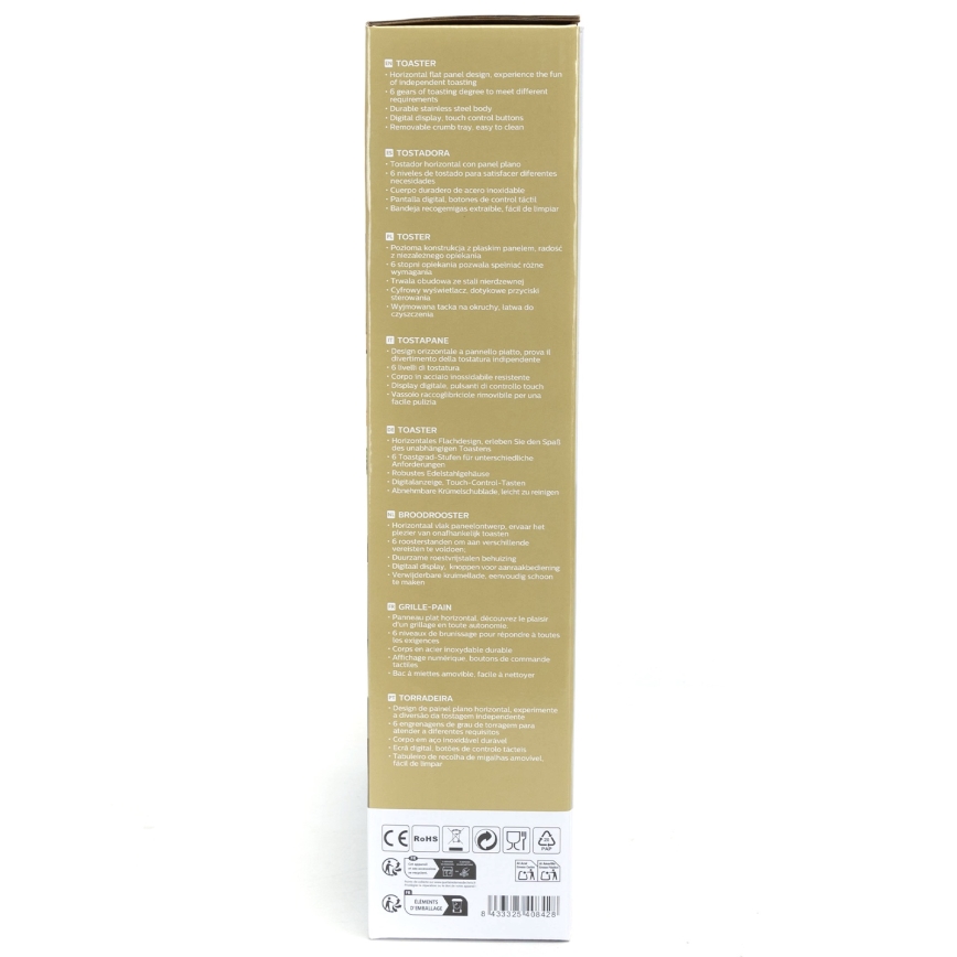 Aigostar - Toaster 840-1000W/230V matte chrome