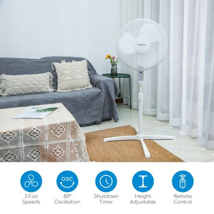 Aigostar - Tower fan 40W/230V 120 cm white
