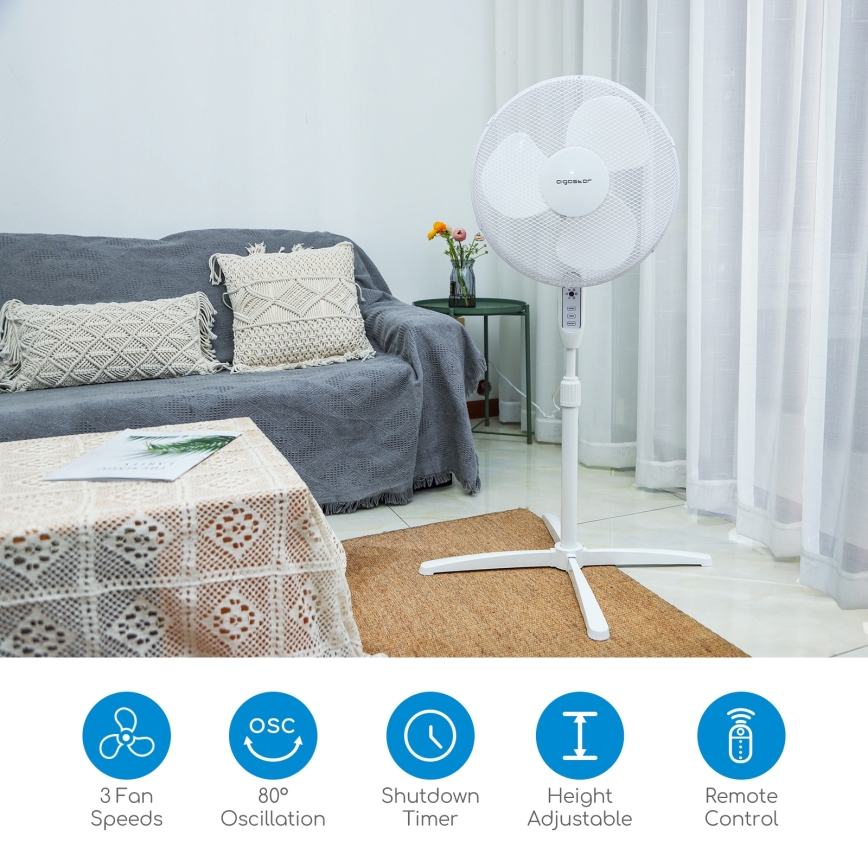 Aigostar - Tower fan 40W/230V 120 cm white