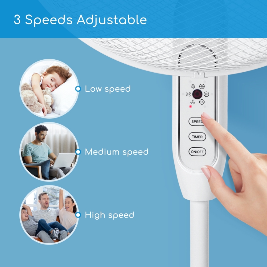 Aigostar - Tower fan 40W/230V 120 cm white