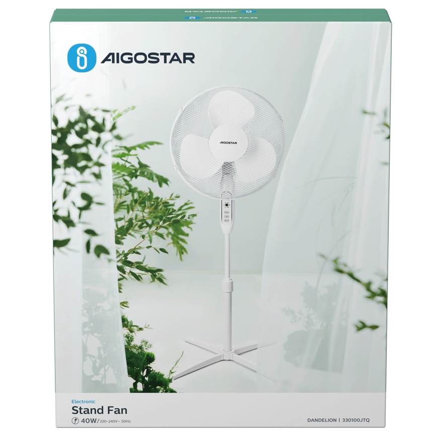 Aigostar - Tower fan 40W/230V 120 cm white
