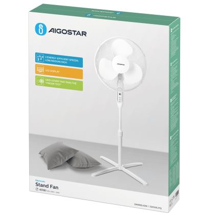 Aigostar - Tower fan 40W/230V 120 cm white