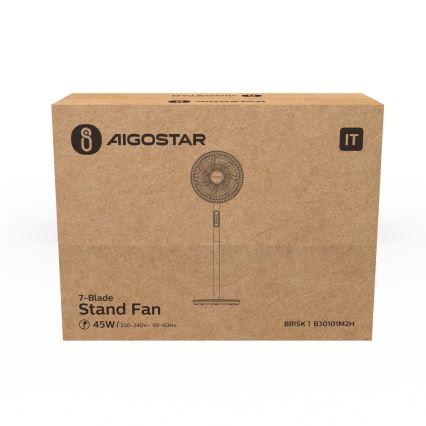 Aigostar - Tower fan 45W/230V 110 cm white
