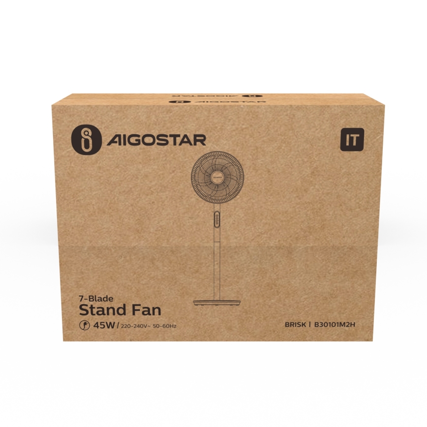 Aigostar - Tower fan 45W/230V 110 cm white