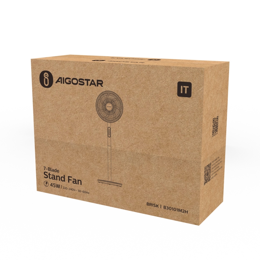 Aigostar - Tower fan 45W/230V 110 cm white