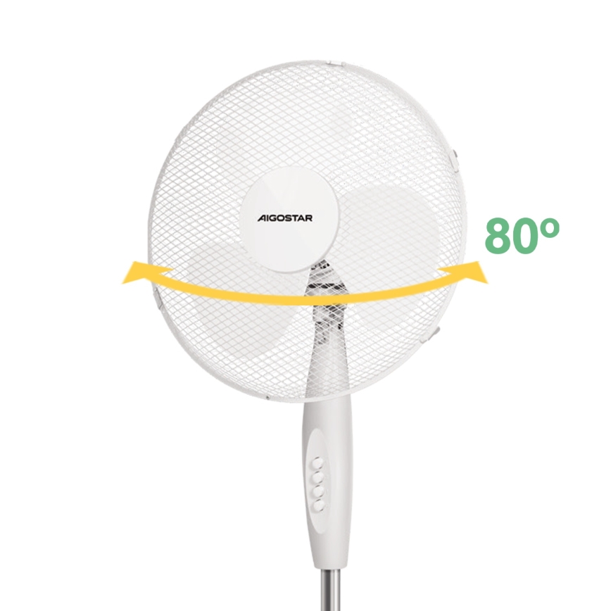 Aigostar - Tower fan 45W/230V 125 cm white
