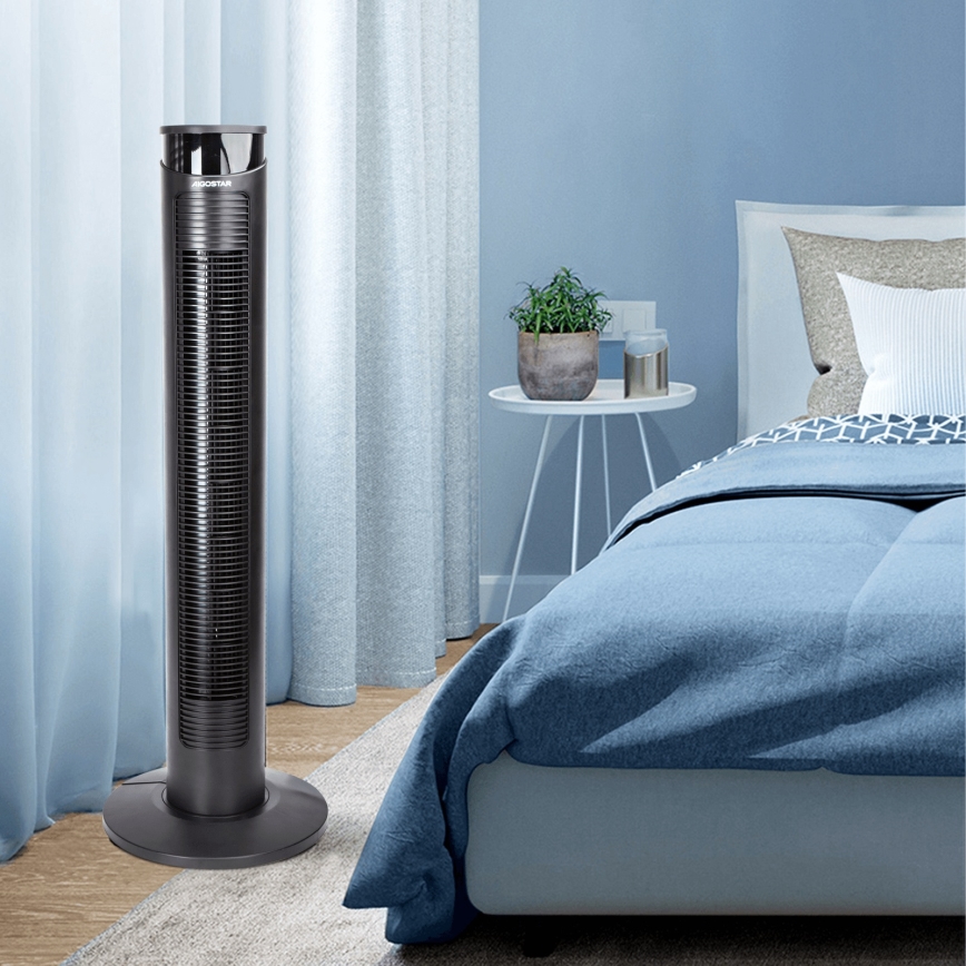 Aigostar - Tower fan 45W/230V black + RC