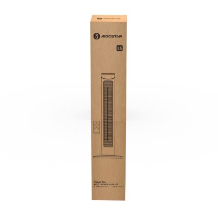 Aigostar - Tower fan 45W/230V black + RC