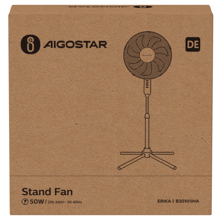 Aigostar - Tower fan 50W/230V 120 cm white