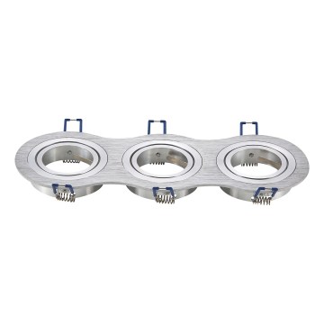 Aigostar - Triple frame for GU10 recessed ceiling light 25.5 x 9.1 cm matte chrome