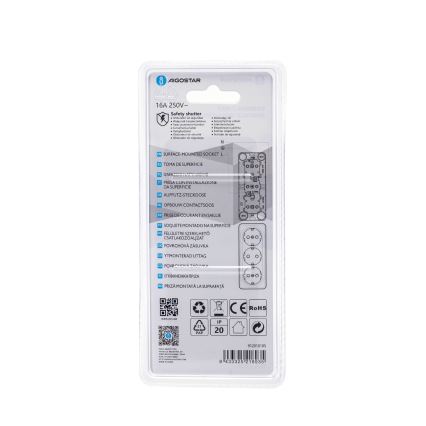 Aigostar - Triple SCHUKO wall socket 250V white