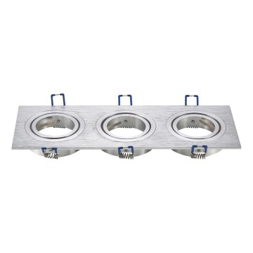 Aigostar - Triple trim for recessed ceiling light GU10 25,5x9,1 cm matte chrome