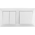 Aigostar - Two-gang switch No. 6+6 and single-gang switch No. 1 with white frame