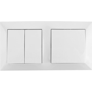 Aigostar - Two-gang switch No. 6+6 and single-gang switch No. 1 with white frame