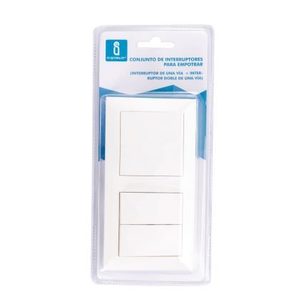 Aigostar - Two-gang switch No. 6+6 and single-gang switch No. 1 with white frame