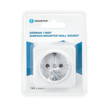 Aigostar - Wall-mounted SCHUKO 250V residential socket white