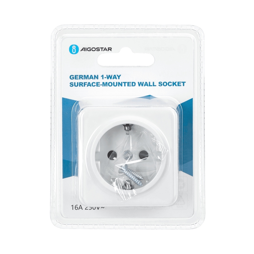Aigostar - Wall-mounted SCHUKO 250V residential socket white