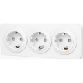 Aigostar - White 3Z SCHUKO wall socket with frame, 250V/16A