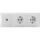 Aigostar - White Ethernet outlet and 2x SCHUKO sockets with frame