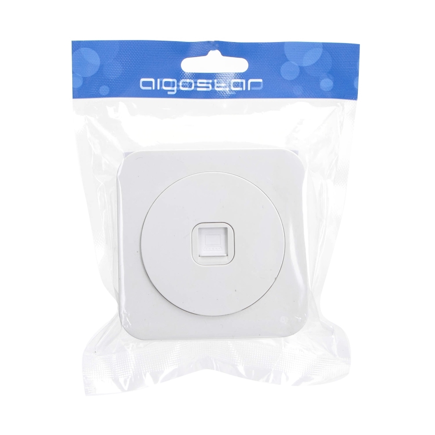 Aigostar - White power outlet with frame