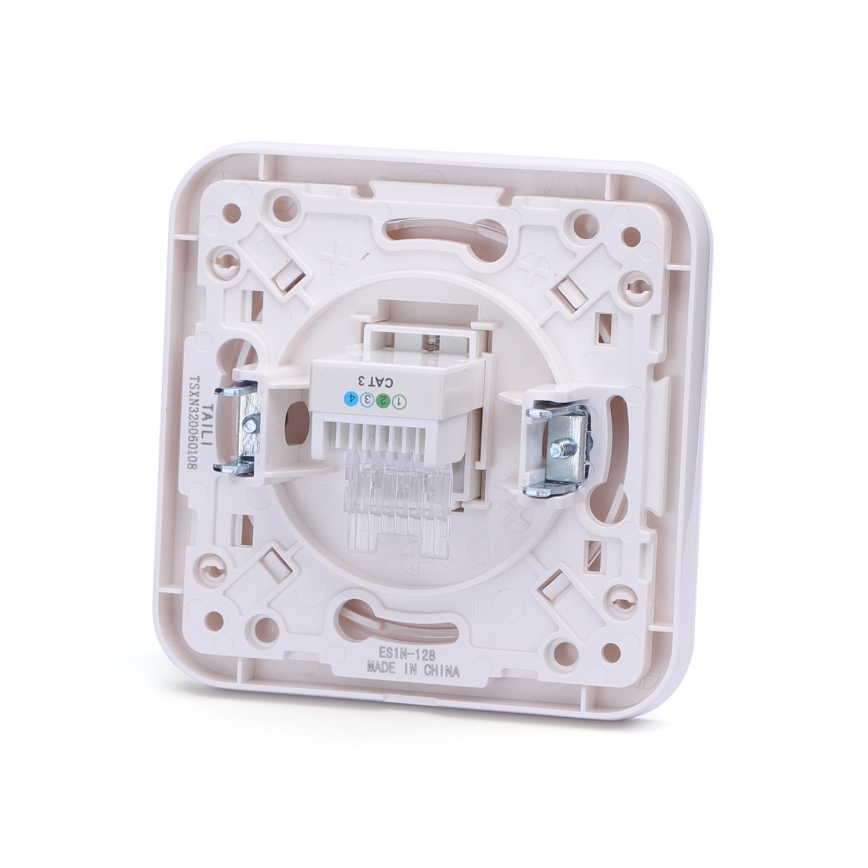 Aigostar - White Telephone Socket with Frame