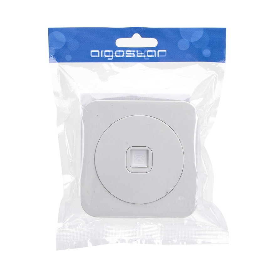 Aigostar - White Telephone Socket with Frame