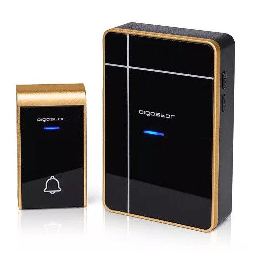 Aigostar - Wireless doorbell 3xAA/12V IP44 black/copper