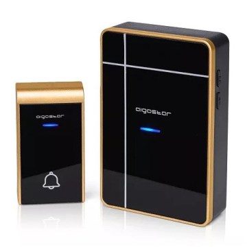Aigostar - Wireless doorbell 3xAA IP44 black/copper