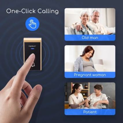 Aigostar - Wireless doorbell 3xAA IP44 black/copper