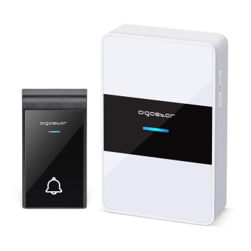 Aigostar - Wireless doorbell 3xAA IP44 black/white