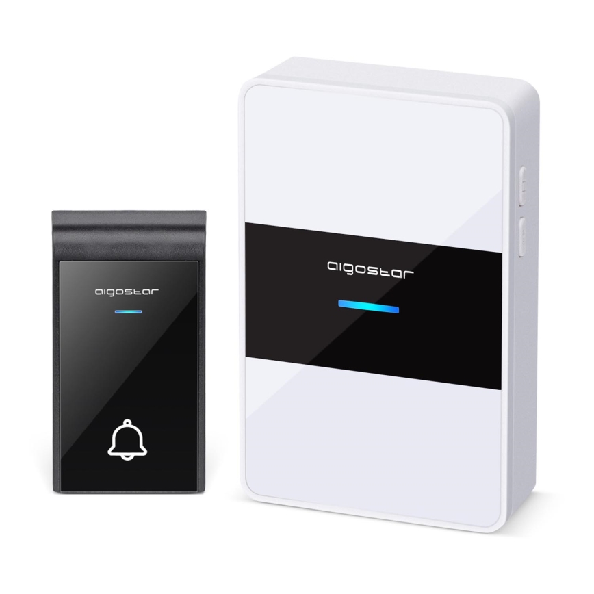 Aigostar - Wireless doorbell 3xAA IP44 black/white