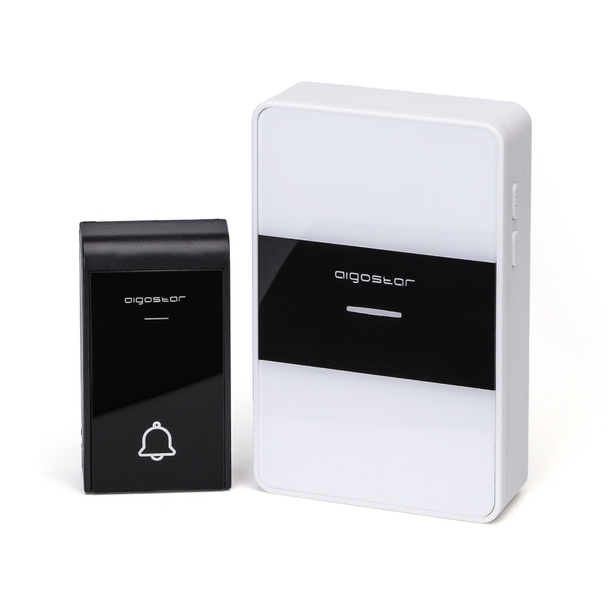 Aigostar - Wireless doorbell 3xAA IP44 black/white