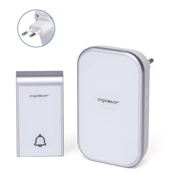 Aigostar - Wireless Plug-in Doorbell 230V/12V IP44 White