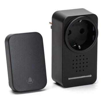 Aigostar - Wireless socket doorbell 1Z 230V IPX4 black