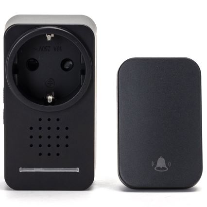 Aigostar - Wireless socket doorbell 1Z 230V IPX4 black